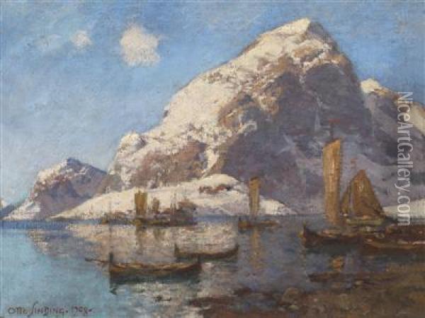 By The Lofoten Oil Painting - Otto Sinding