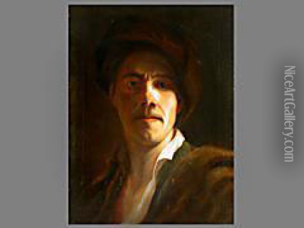 Selbstportrait Oil Painting - Christian Seybold
