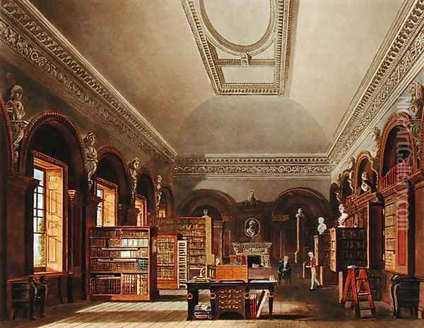 The Queen's Library, St. James's Palace, from 'The History of the Royal Residences', engraved by Richard Reeve (b.1780), by William Henry Pyne (1769-1843), 1819 Oil Painting - Charles Wild
