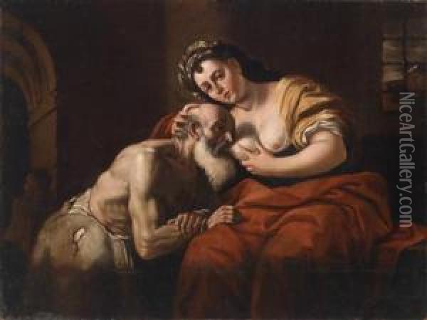Caritas Romana Oil Painting - Mattia Preti