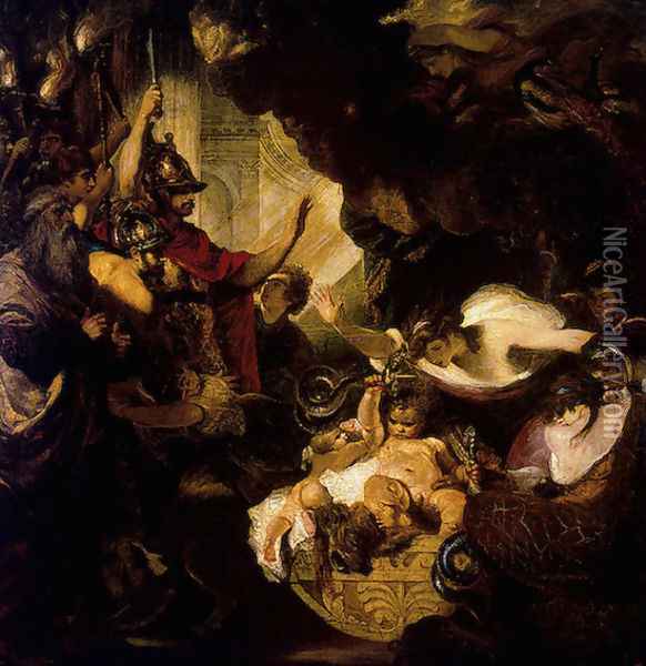 The Infant Hercules Strangling the Serpents Oil Painting - Sir Joshua Reynolds