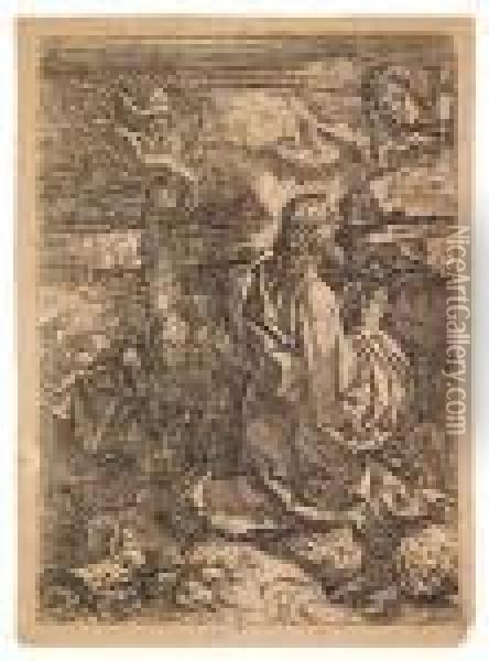 Christ On The Mount Of Olives Oil Painting - Albrecht Durer