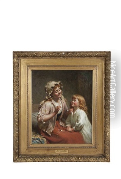 Never Too Late To Mend Oil Painting - Edwin Thomas Roberts
