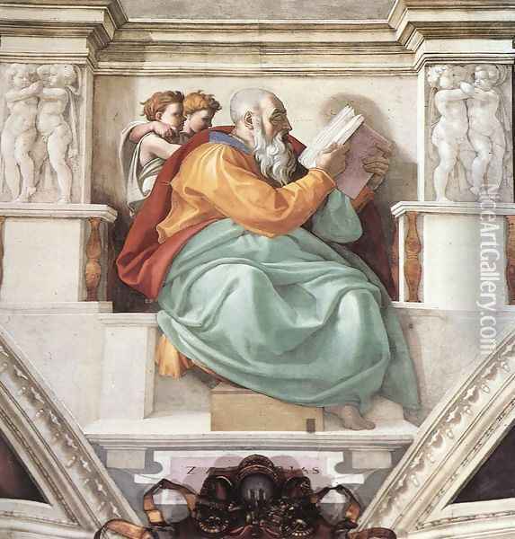 Zechariah 1509 Oil Painting - Michelangelo Buonarroti