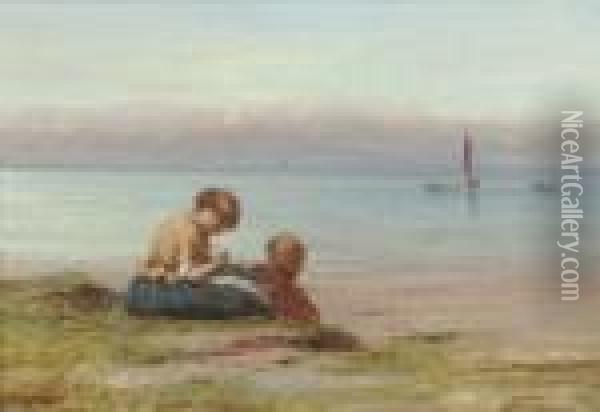 Sewing On The Shore Oil Painting - Joseph Henderson