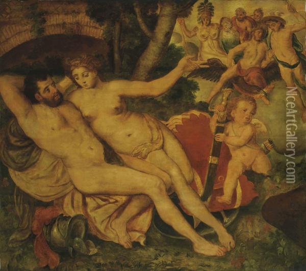 The Discovery Of Mars And Venus Oil Painting - Frans I Vriendt (Frans Floris)