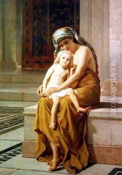 Mother and child Oil Painting - Frederick Goodall