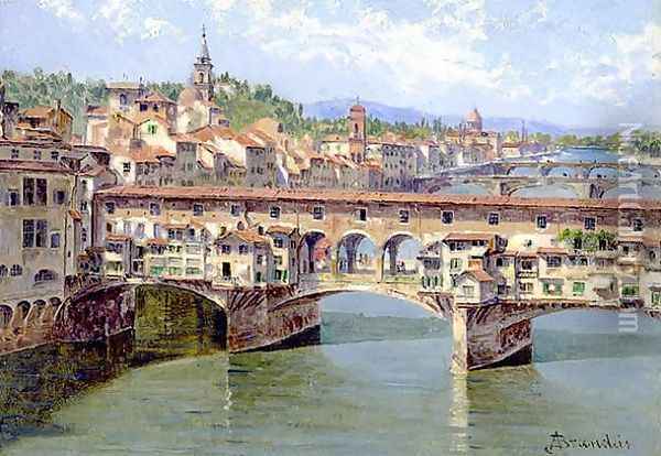 Ponte Vecchio, Florence Oil Painting - Antonietta Brandeis