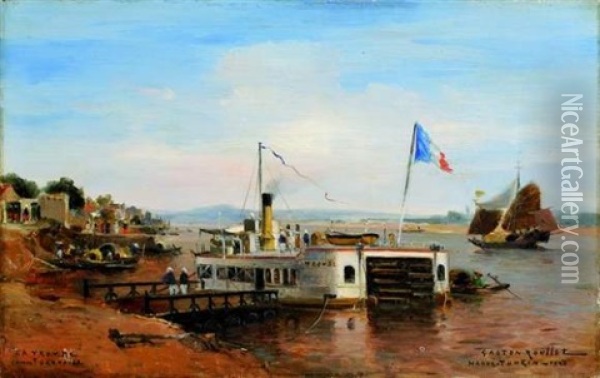 La Trombe Oil Painting - Gaston Marie Anatole Roullet