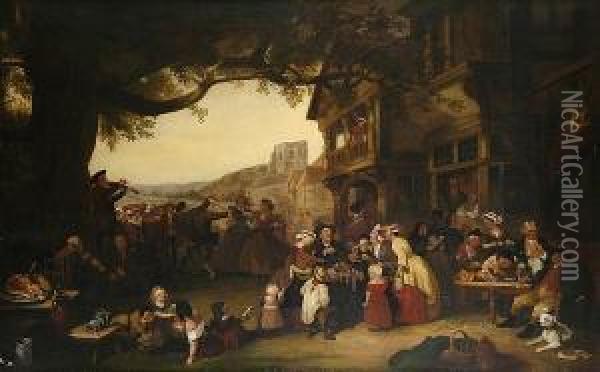 The Village Feast Oil Painting - J.R. Orton