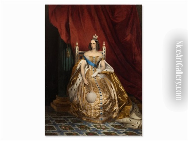 Portrait Of Empress Alexandra Fjodorovna Oil Painting - Timofey Andreyevich Neff