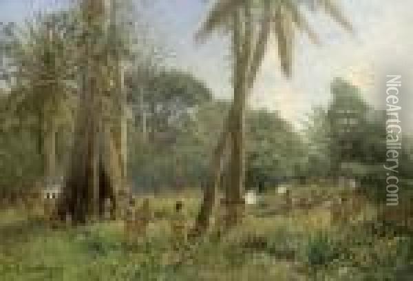 Tropische Landschaft In Deutsch-ostafrika Oil Painting - Themistocles Von Eckenbrecher