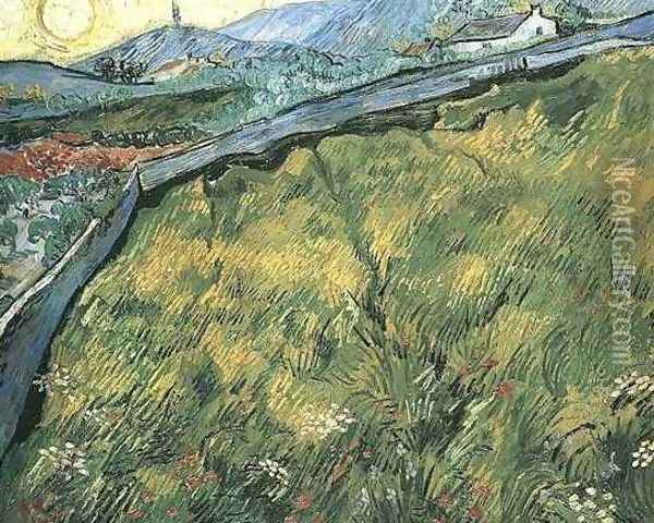 Field Of Spring Wheat At Sunrise Oil Painting - Vincent Van Gogh