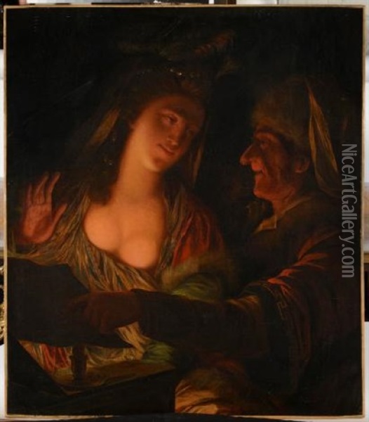 A La Chandelle Oil Painting - Joachim von Sandrart the Elder