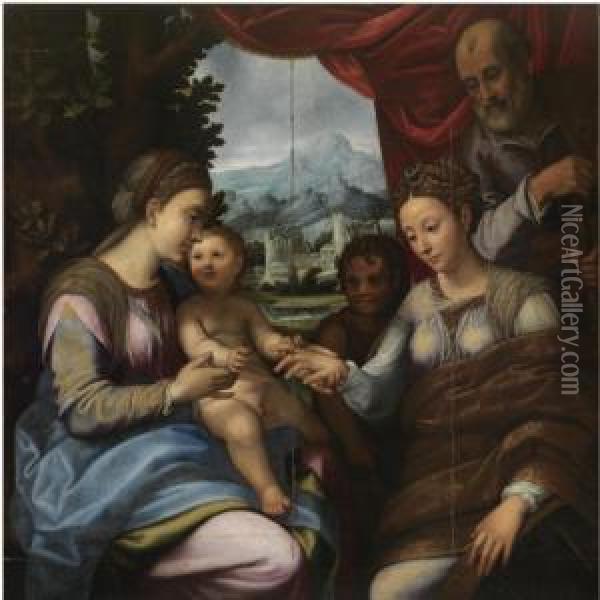 The Mystic Marriage Of St. Catherine Oil Painting - Biagio Pupini