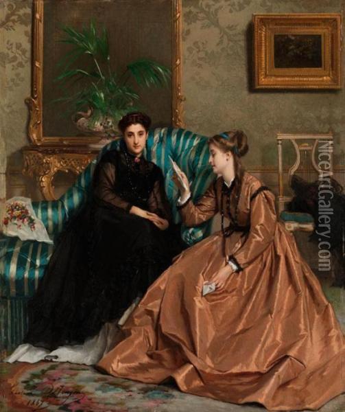 Der Liebesbrief Oil Painting - Gustave Leonhard de Jonghe