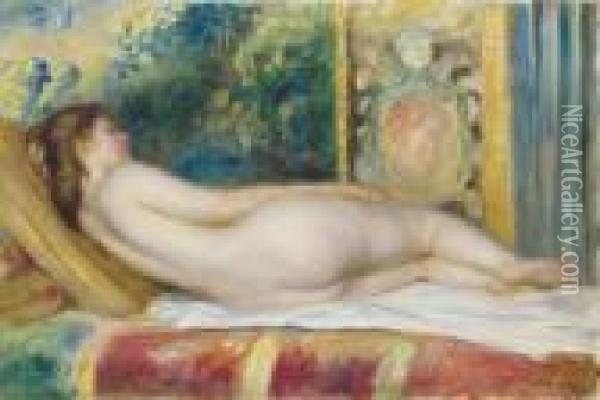 Femme Nue Au Canape Oil Painting - Pierre Auguste Renoir