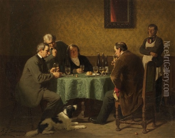 The Wine Tasting Oil Painting - Reinhard Sebastian Zimmermann