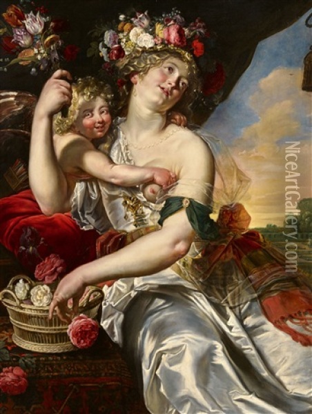 Allegory Of Spring Oil Painting - Abraham Janssen the Younger