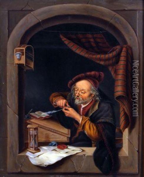 Scribe By A Window Oil Painting - Gerrit Dou