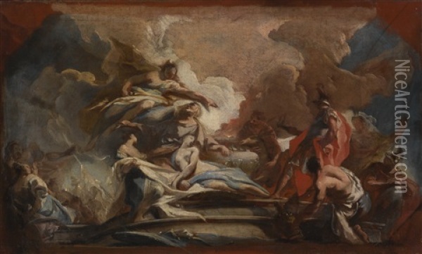 The Sacrifice Of Iphigenia Oil Painting - Carlo Innocenzo Carlone