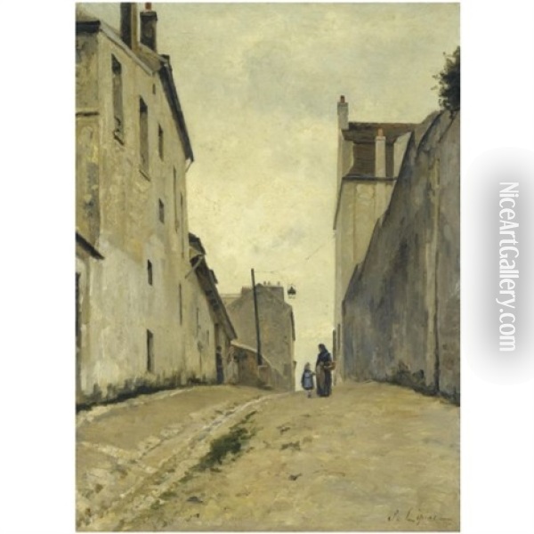 Montmartre, La Rue Du Mont-cenis Oil Painting - Stanislas Lepine