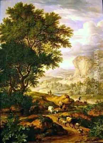 Landscape with livestock Oil Painting - Boudewyns