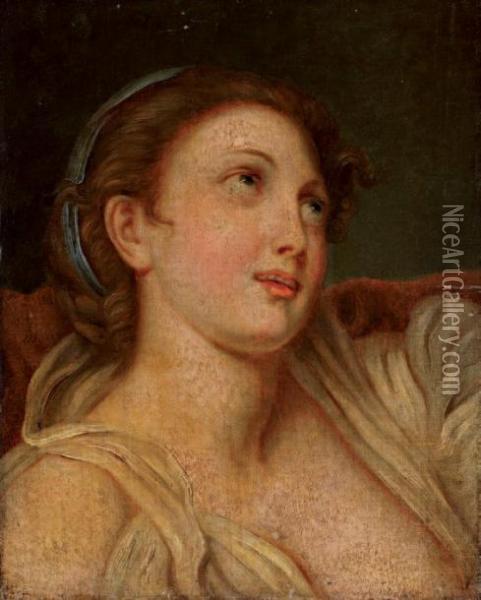 Buste De Jeune Femme Oil Painting - Jean Baptiste Greuze