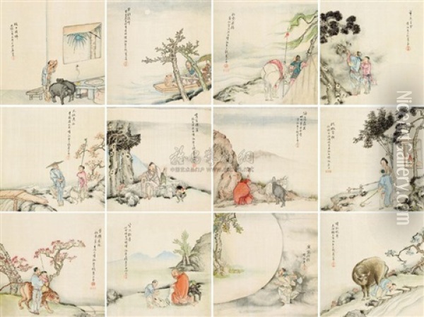 Figures (album W/12 Works) Oil Painting -  Qian Hui'an
