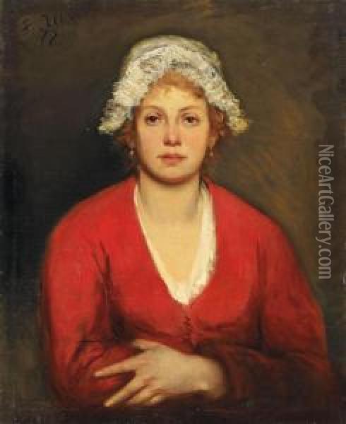 Portrait Einer Jungenfrau Oil Painting - Fritz von Uhde