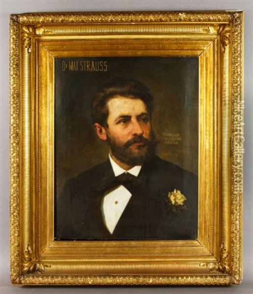 Portrait Of Dr. Max Strauss Oil Painting - Theodor Josef Ethofer