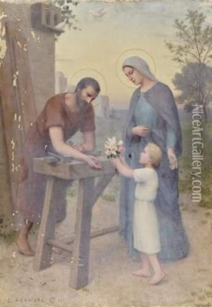 L'offrande A Saint Joseph Oil Painting - Etienne Azambre