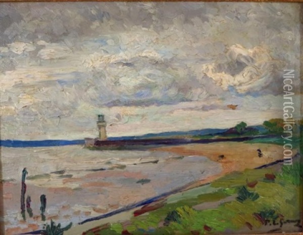 Lighthouse On The Bay Oil Painting - Paul Elie Gernez