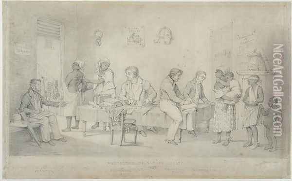 Protector of Slaves Office, Trinidad, c.1833 Oil Painting - Richard Bridgens