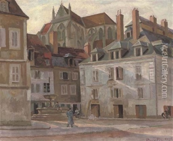 A Town Centre, France Oil Painting - Roger Fry