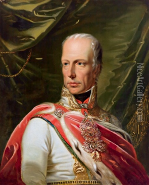Bildnis Kaiser Franz I/ii Oil Painting - Johann Baptist Lampi the Elder