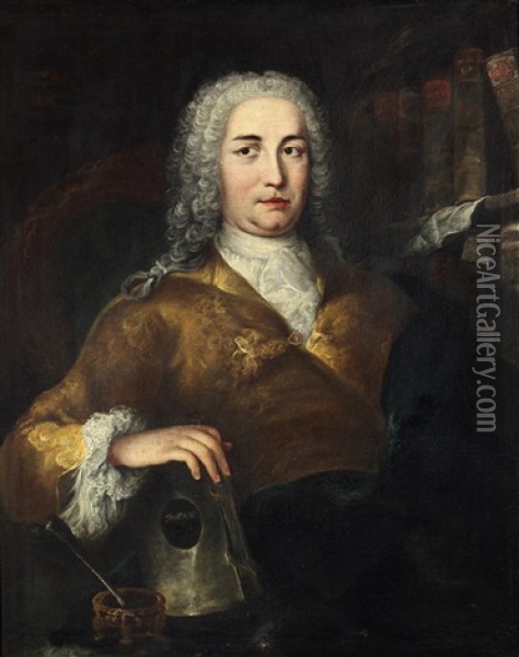Portrat Eines Herrn; Portrat Einer Dame, Moglicherweise Kaiserin Maria Theresia Oil Painting - Jacopo Amigoni