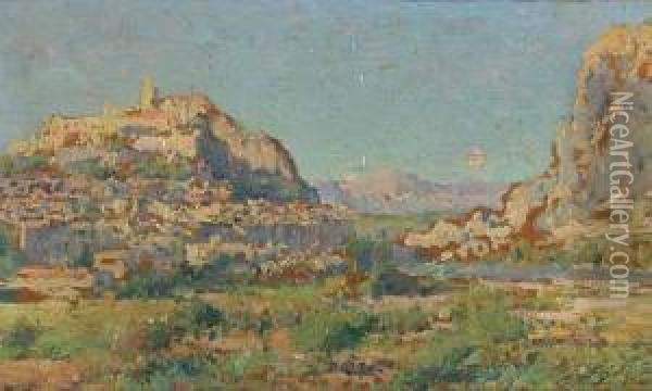 Vue De Sisteron, Basses-alpes Oil Painting - Gustave Gagliardini