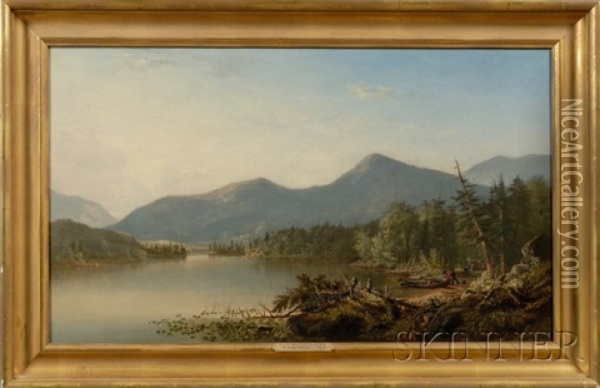 Schroon Lake, Essex County, New York Oil Painting - Augustus Rockwell