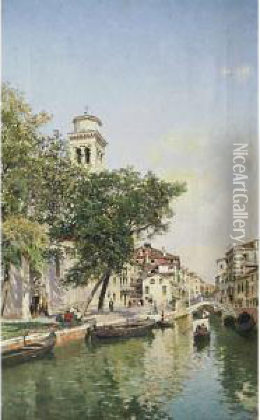 Canale A Venezia Oil Painting - Federico del Campo