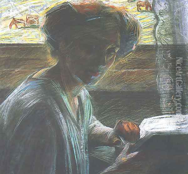 Portrait of His Sister (Ritratto della sorella) Oil Painting - Umberto Boccioni