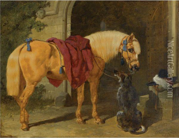 The Cavalier's Charger Oil Painting - John Frederick Herring Snr