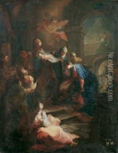 Die Darstellung Christi Im Tempel. Oil Painting - Franz Anton Maulbertsch