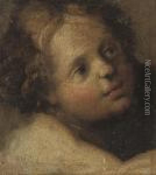 Head Of A Putto Oil Painting - Correggio, (Antonio Allegri)