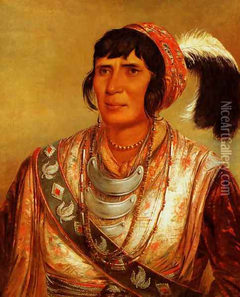 Seminole Chief Osceola Oil Painting - George Catlin