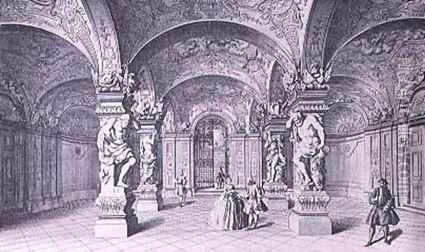 The Hall Sala Terrena of the Upper Belvedere in Vienna Oil Painting - Salomon Kleiner