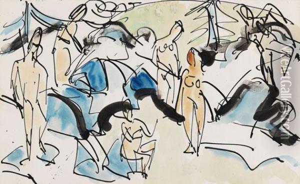 Figuren Im Staffelalp-tobel Oil Painting - Ernst Ludwig Kirchner