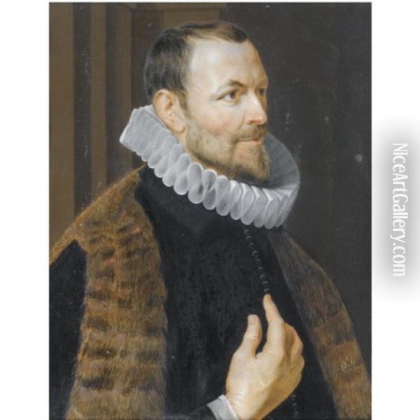 Half-length Portrait Of Nicolaas Rockox Oil Painting - Philip Fruytiers