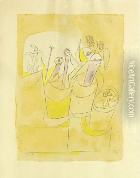 Blumenstocke Oil Painting - Paul Klee