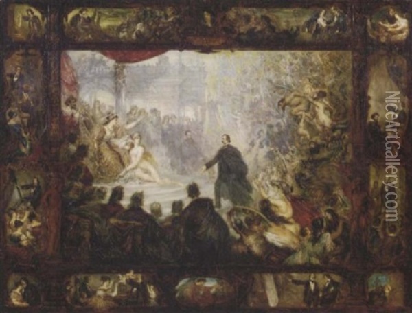 Die Apotheose Des Malers Wilhelm Von Kaulbach Oil Painting - Karl Theodor von Piloty